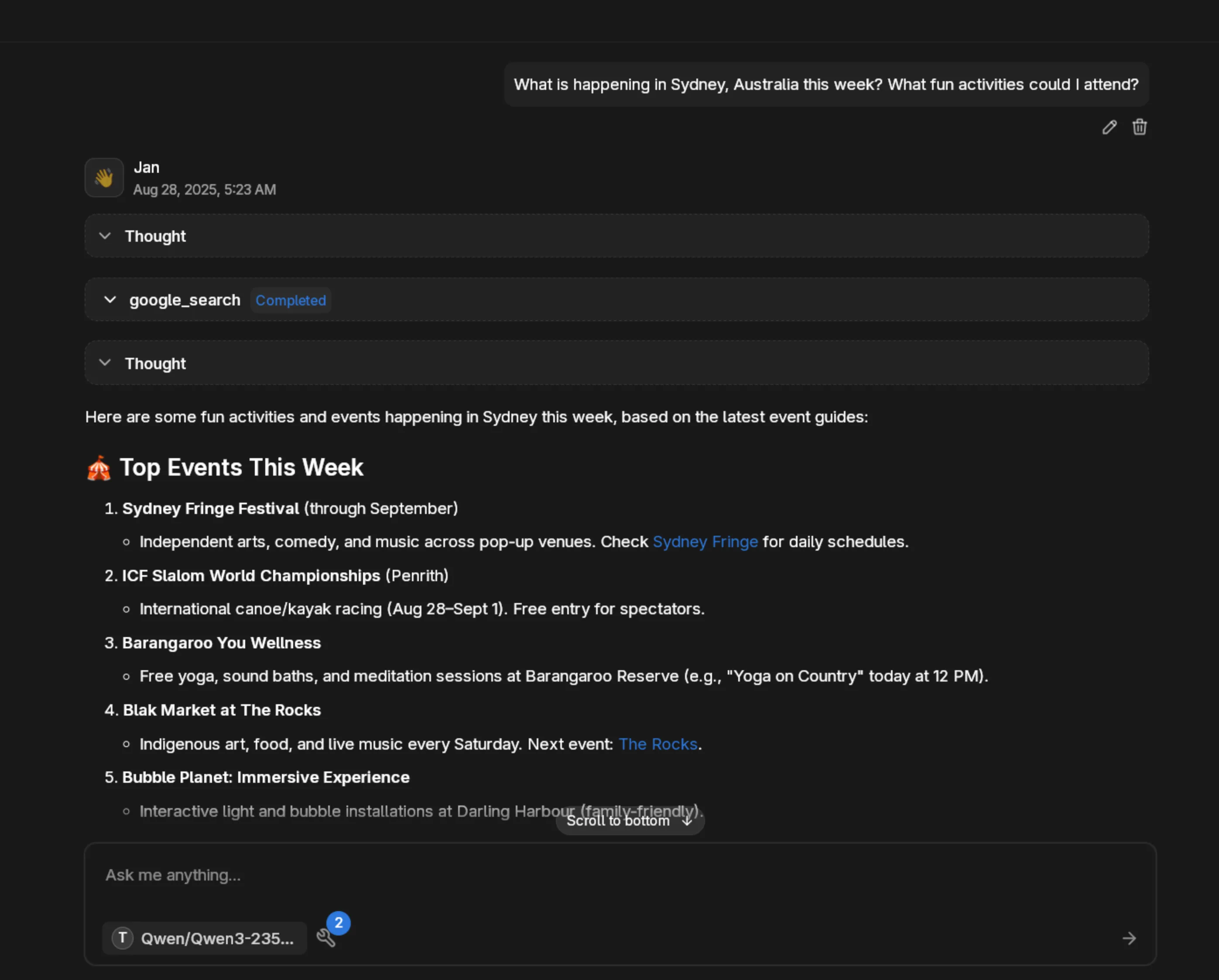 Example conversation